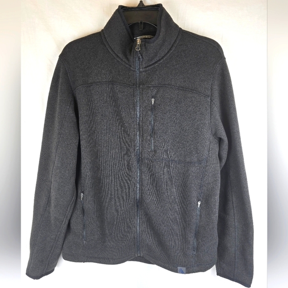 L.L.Bean Men's Gray Full Zip Fleece Jacket Sz M Reg - Picture 1 of 8